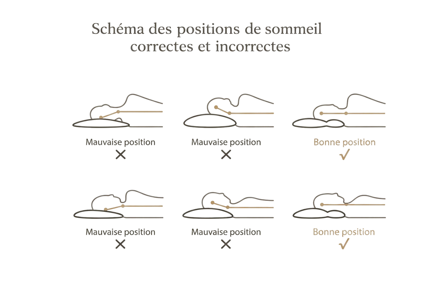 Oreiller cervical ergonomique à mémoire de forme